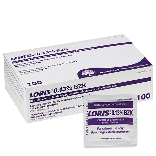 Loris Benzalkonium chloride wipes