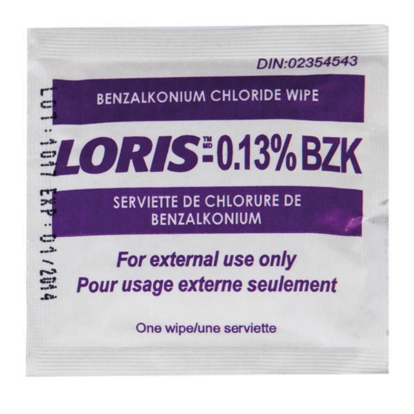 Loris Benzalkonium chloride wipes