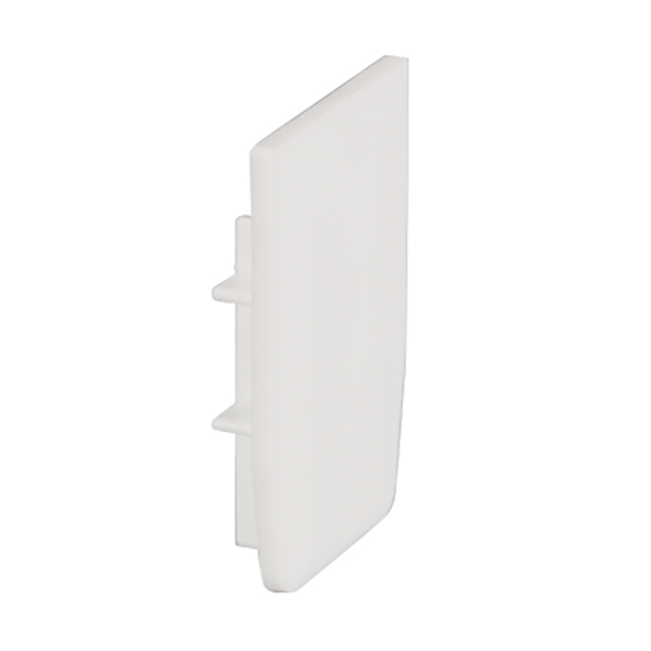 White molded styrene end cap