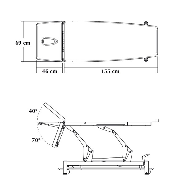 Treatment table Montane 2 sections