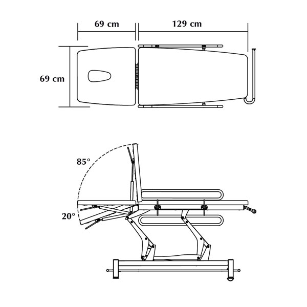 Medical table Montane 2 sections