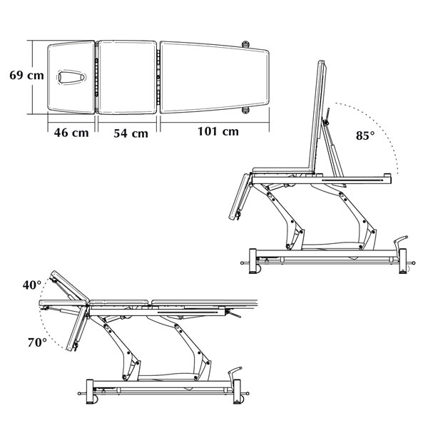 Treatment table Montane 3 sections